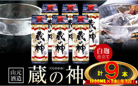 FS-503 【3回定期便】蔵の神パック（25度）1800ml×3本×3回