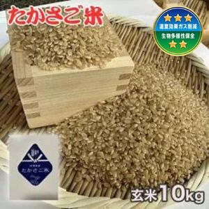 新米　たかさご米 玄米 10kg【栄養豊富 植物繊維 ビタミンE ミネラル 弱アルカリ体質 結びのまち 兵庫県 高砂市】