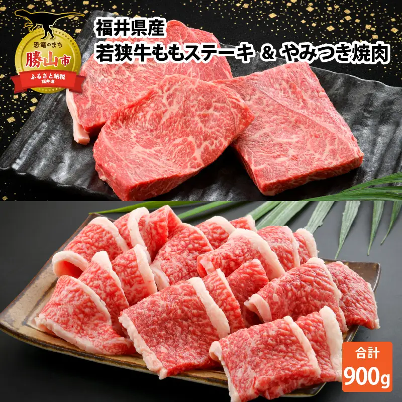 若狭牛 ステーキ モモ 200g×3枚 焼肉300gセット [B-012008]
