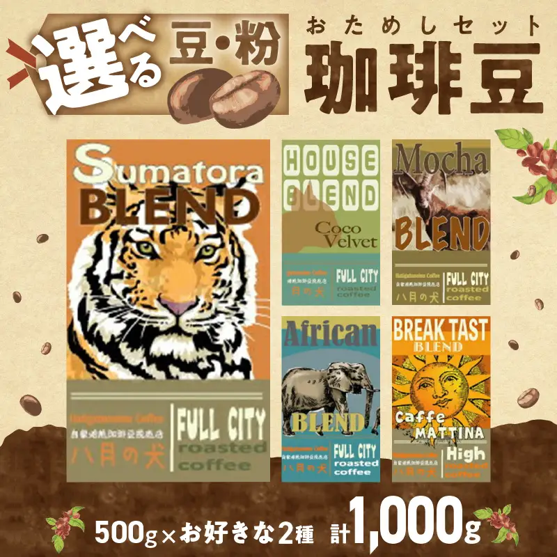 コーヒー豆 500gx2種 選べる飲み比べ コーヒー豆