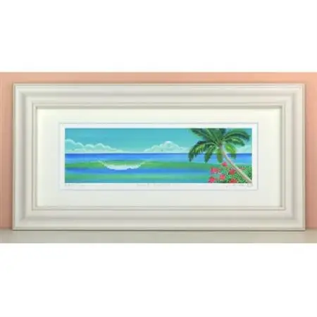 栗乃木ハルミ版画額装品「surf green」【1423313】
