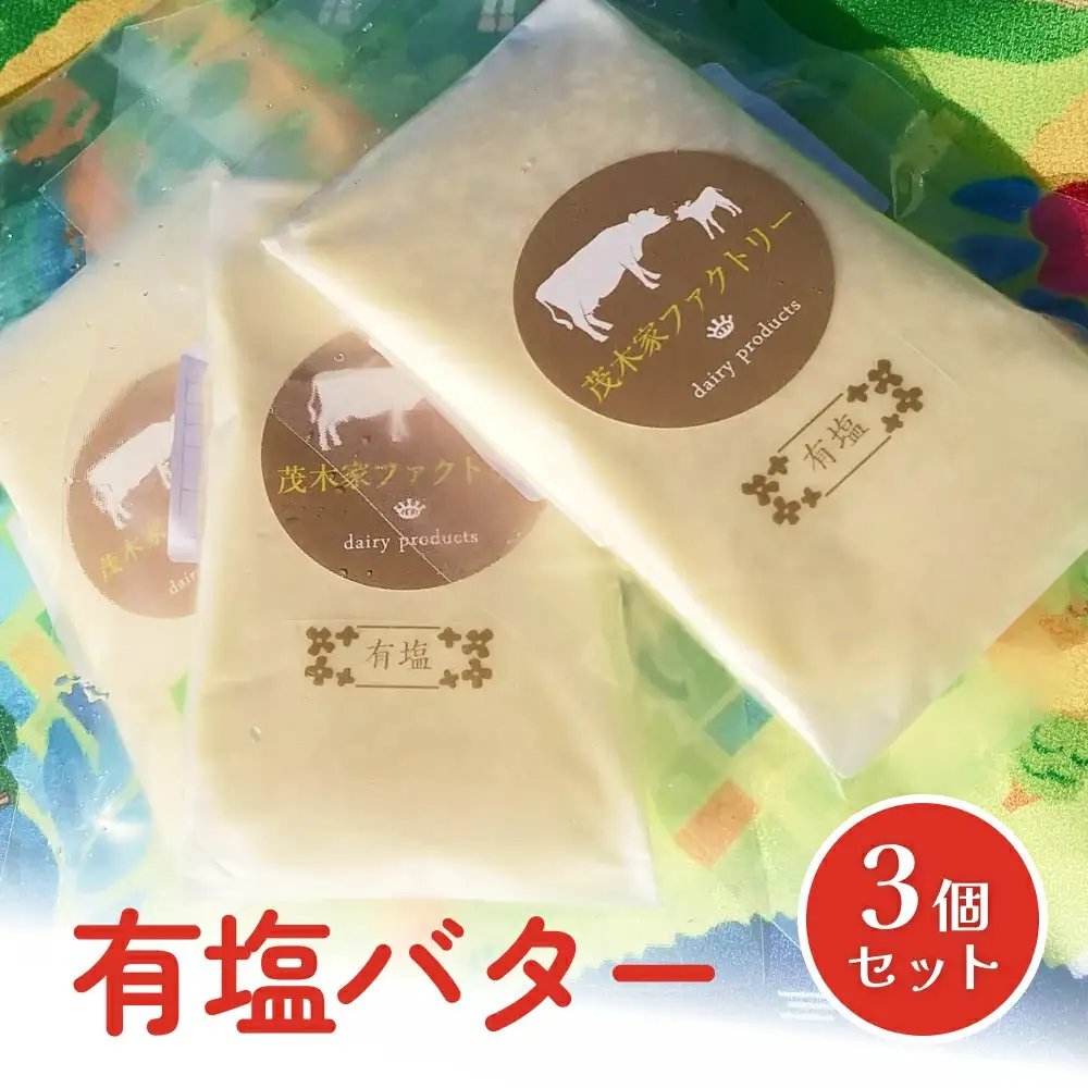 有塩バター　3個セット 自家製バター 有塩 塩分控えめ 手作り