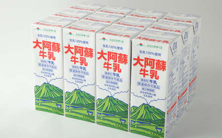 ＜ R8年熊本地震復興支援 ＞ 【12ヶ月定期便】大阿蘇牛乳 1L×12本(×12回) 合計144L らくのうマザーズ  常温保存 成分無調整牛乳 生乳100%使用 乳飲料 乳性飲料 ロングライフ 長期保存 送料無料