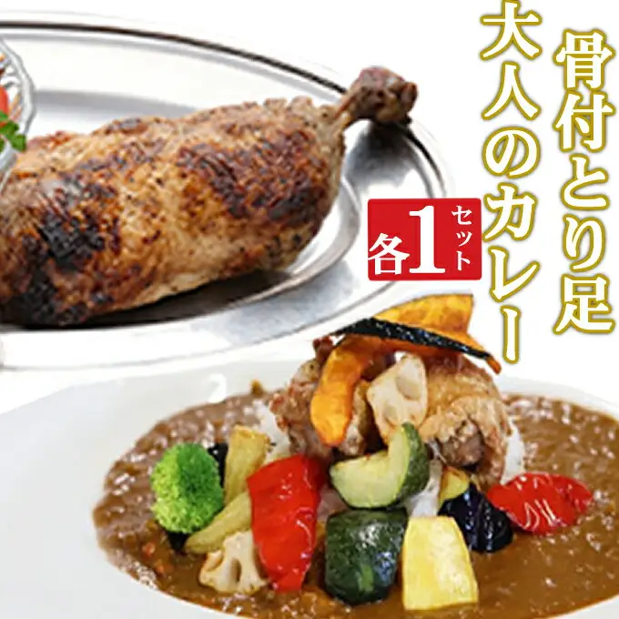 海土がお届けする　大人のカレーと骨付とり足　各１袋　惣菜 冷凍 おかず お手軽 加工食品 5000円 鶏肉 とり肉