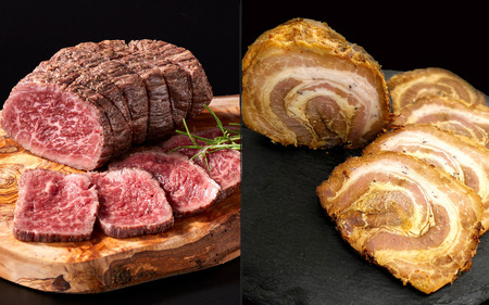 ローストビーフ300g さくらポーク焼豚 180~200g セット【冷凍】/ 豚 豚肉 セット 焼豚　牛 牛肉 ローストビーフ 紀和牛 赤身【tnk310-2】