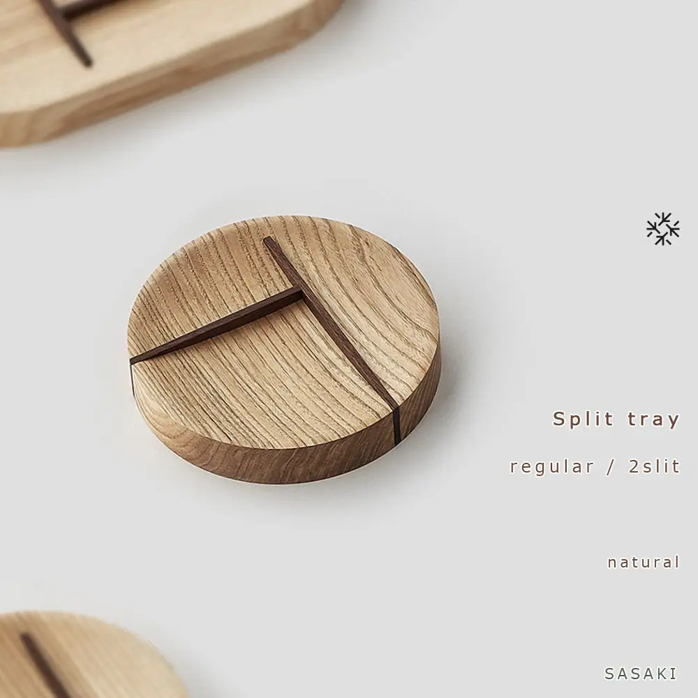Split tray - R 2slit　SASAKI【旭川クラフト(木製品/マルチトレイ)】スプリットトレー / ササキ工芸【natural】_03464