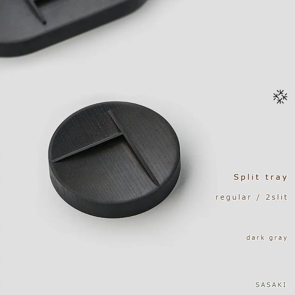 Split tray - R 2slit　SASAKI【旭川クラフト(木製品/マルチトレイ)】スプリットトレー / ササキ工芸【dark gray】_03466