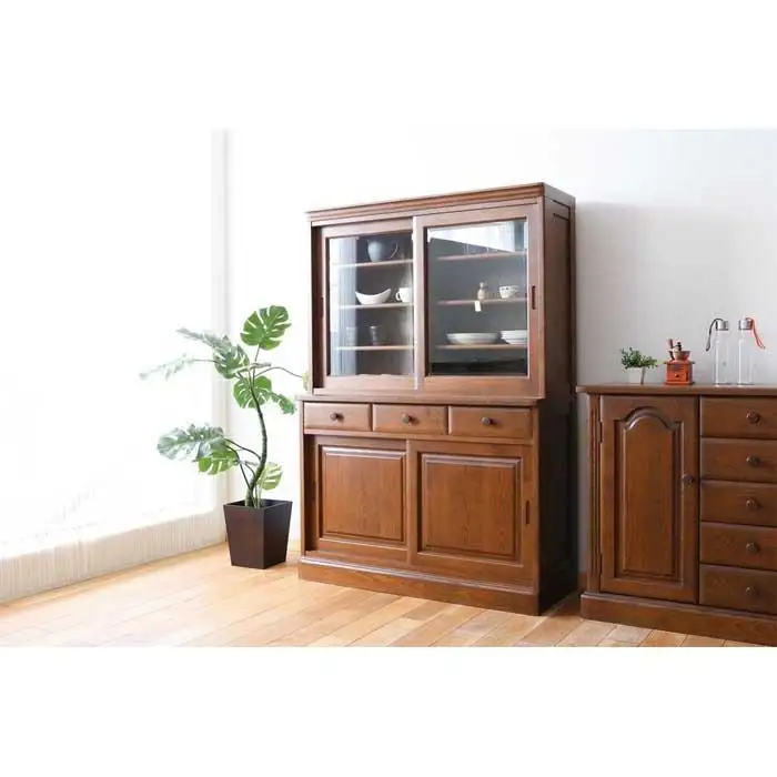 旭川家具 山室家具製作所 エスポアール No.420 リビングキャビネット 【 国産 無垢 インテリア 木製 シック収納 キャビネット リビングボード チェスト 北海道 】 _03424