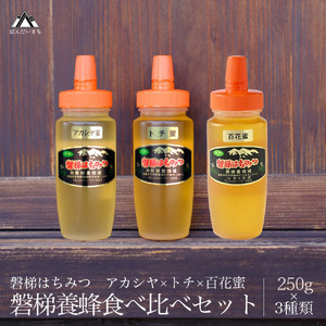 磐梯養蜂食べ比べセット 250g×3種類　はちみつ　アカシヤ　トチ　百花蜜