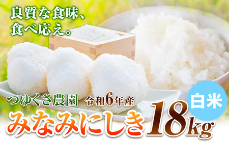 新米 令和6年産 みなみにしき 白米 18kg 熊本県 荒尾市産 米 白米 つゆくさ農園 《30日以内に出荷予定(土日祝除く)》米 こめ コメ 白米 米 美味しい米 お米 熊本県産米 くまもと米 st-p