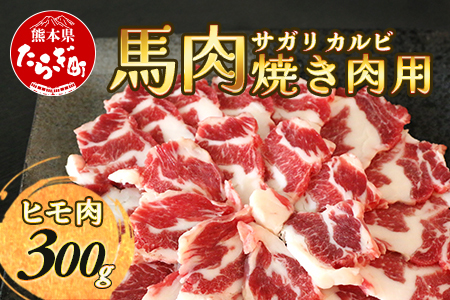 【数量限定】熊本県産 馬肉 サガリ(ヒモ肉) カルビ 焼肉用 300g 本場 ヘルシー 馬肉 刺し身 OK 赤身 030-0705