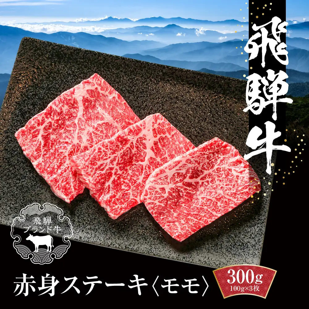 飛騨牛 赤身ステーキ 300g（100g×3） ステーキ 赤身 和牛 MZ025