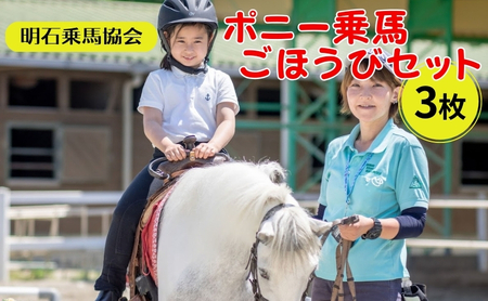 ポニー乗馬体験 明石乗馬協会 ごほうびセット えさやり体験 ポニー乗馬体験【チケット3枚】