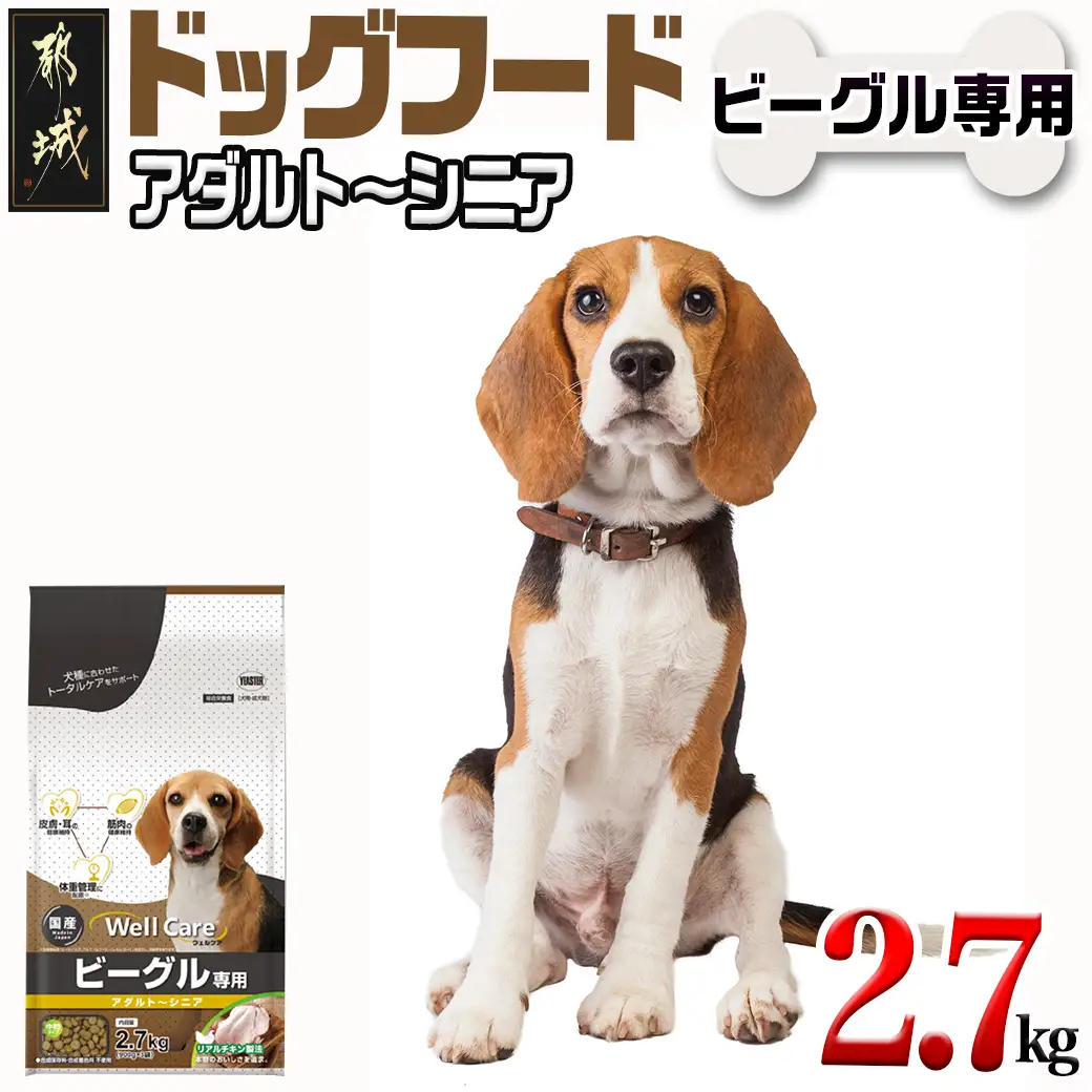 ドッグフード(ビーグル専用)アダルト～シニア2.7kg〔LF-3315〕_(都城市) 国産総合栄養食 ドライフード 中粒タイプ 健康維持 犬種別 犬用フード ビーグル専用