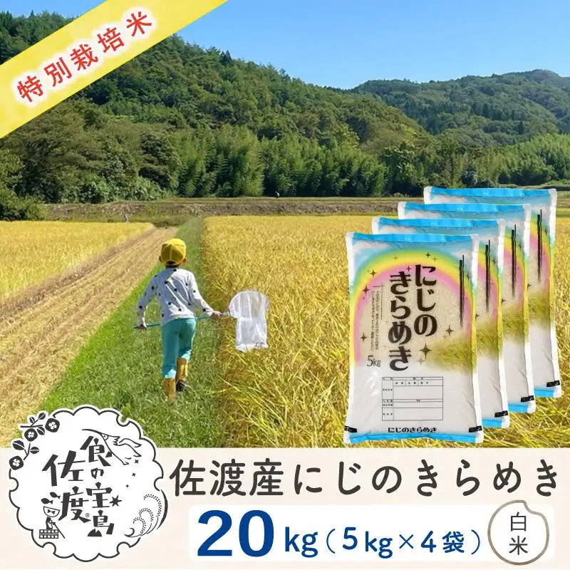 米 白米 20kg (5キロ 4袋）令和7年産 | にじのきらめき 新潟県 佐渡市