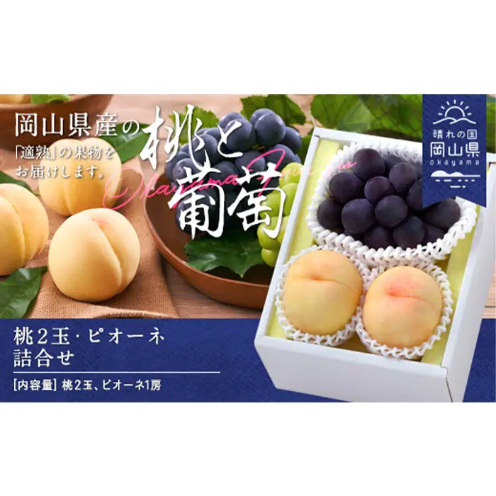 岡山県産「白桃・ニューピオーネ」詰合せ 約1.0kg【26年8月下旬以降の出荷分】