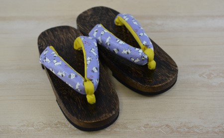 雪丸下駄 子ども用 ブルー  17cm