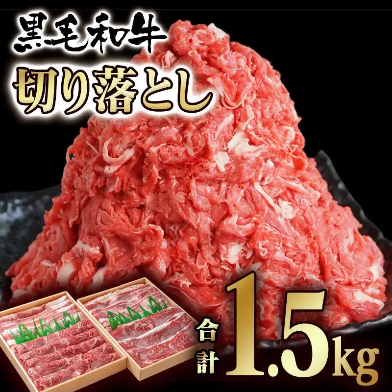 宮崎県産黒毛和牛 切り落とし1.5kg(750g×2パック）　有田牧場　食べ比べ モモ バラ 国産牛肉＜14-23a＞