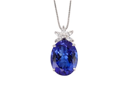 【ふるなび限定】【一点もの】タンザナイト（10.17ct）ダイヤモンドプラチナペンダント　R77　K05133-H　FN-Limited