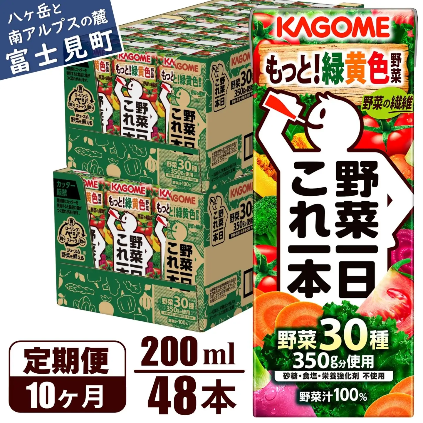 【 定期便10ヶ月連続お届け 】 カゴメ野菜一日これ一本 200ml×48本 飲料 野菜ジュース 紙パック