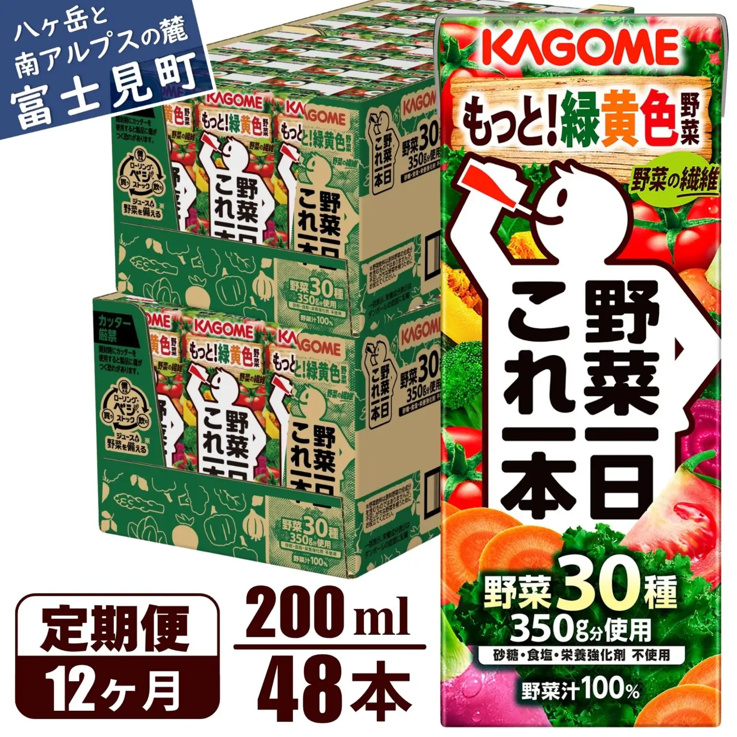 【 定期便12ヶ月連続お届け 】 カゴメ野菜一日これ一本 200ml×48 飲料 野菜ジュース 紙パック