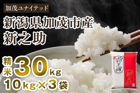 【令和8年産新米先行予約】新潟県産 新之助 精米 30kg（10kg×3袋）《10月上旬から順次出荷》
