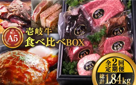 【全2回定期便】壱岐牛 A5ランク ギフトセット《壱岐市》【KRAZY MEAT】 ステーキ 赤身 牛肉 肉 贈答 プレゼント ギフト ハンバーグ ステーキ ジャーキー 詰め合わせ [JER089]