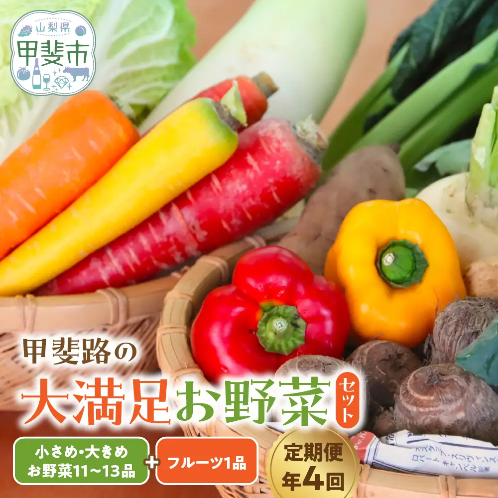 【定期便・年4回】旬のお野菜がどっさり！甲斐路の大満足お野菜セット