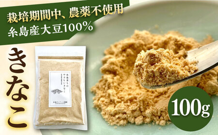 糸島 育ちの やさしい きなこ 100g×1袋 糸島市 / 糸島ボンテール農園 [ACO001] 大豆 きな粉