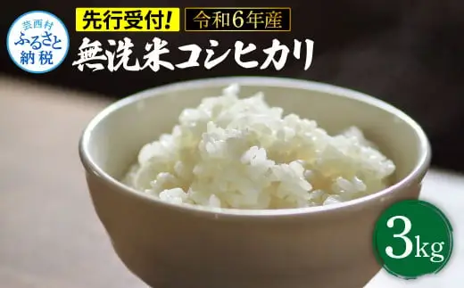 先行予約 令和7年産 無洗米コシヒカリ3キロ 