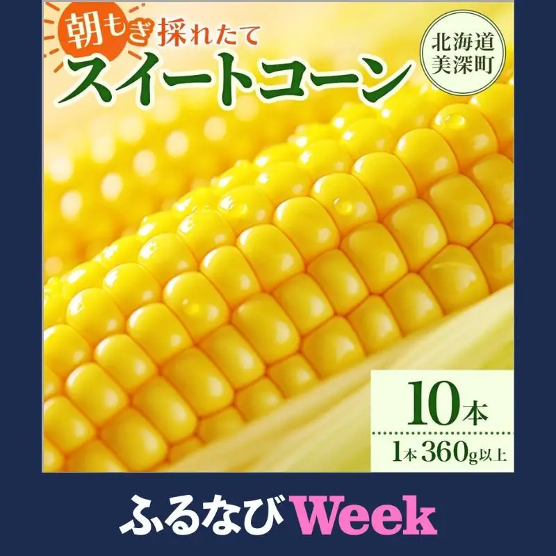 【ふるなびWEEK対象】とうもろこし 10本 スイートコーン トウモロコシ コーン 甘い 採れたて 朝採り 野菜 旬の野菜 農作物 お取り寄せ 北海道産 産地直送 北海道 美深町 