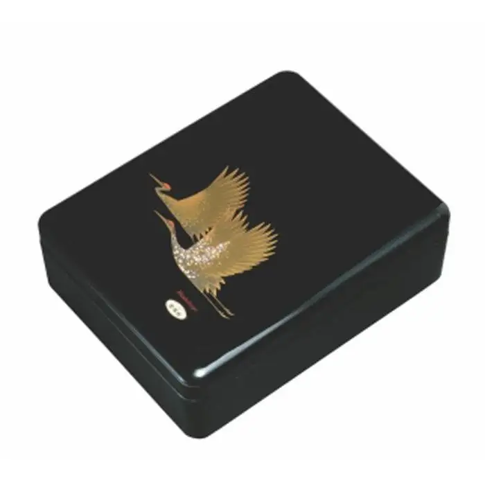 紀州漆器 新丸型文庫DX 黒 雅鶴【YG339】