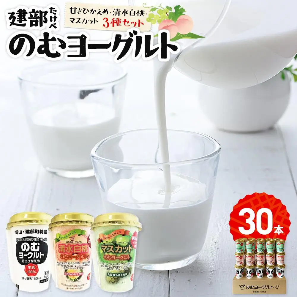 建部 のむ ヨーグルト 3種セット 30本 | ヨーグルト