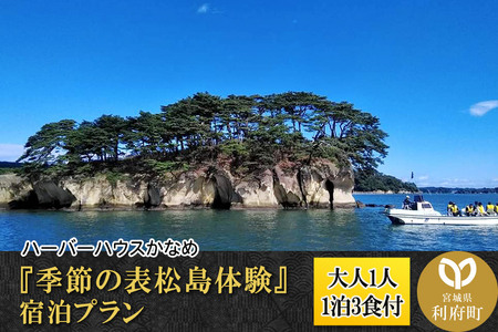【メディアで多数紹介】ハーバーハウスかなめの『季節の表松島体験』宿泊プラン(大人1人、1泊3食付)