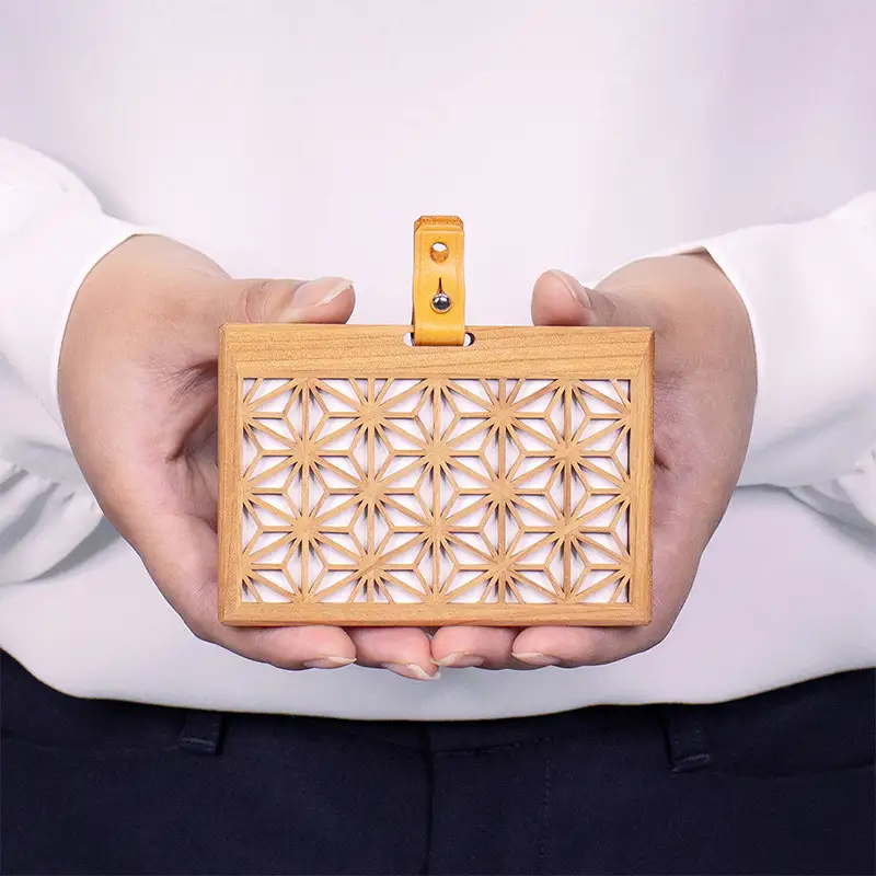 IDケース ヤマザクラ組子 本革 Ichie IDケース
