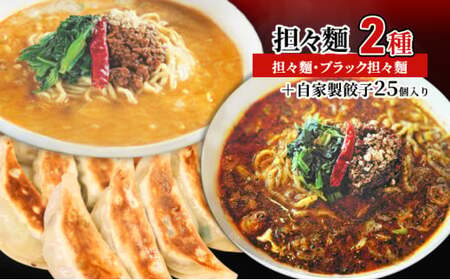 担々麺2種（担々麺・ブラック担々麺）＋自家製餃子25個入り ラーメン 麺類  FAD-1340