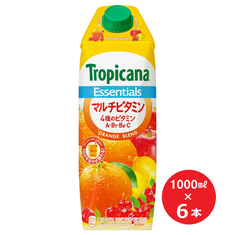 キリン　【トロピカーナ】エッセンシャルズ〈マルチビタミン〉「1000ml×6本」
