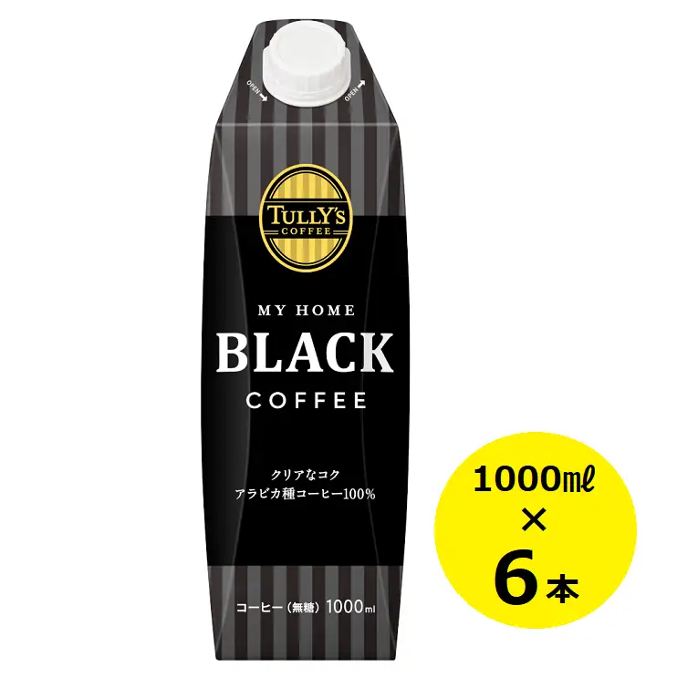 タリーズ　マイホームブラックコーヒー「1000ml×6本」
