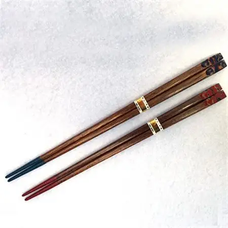 津軽塗箸ペア(斜めカット)【大・中】(青・赤)_雑貨・日用品 箸 食器 _【1291938】