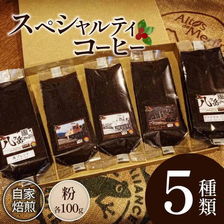 【ふるなび限定】 コーヒー EF15 スペシャルティ 粉 100g 5種類 計500g FN-Limited-SP