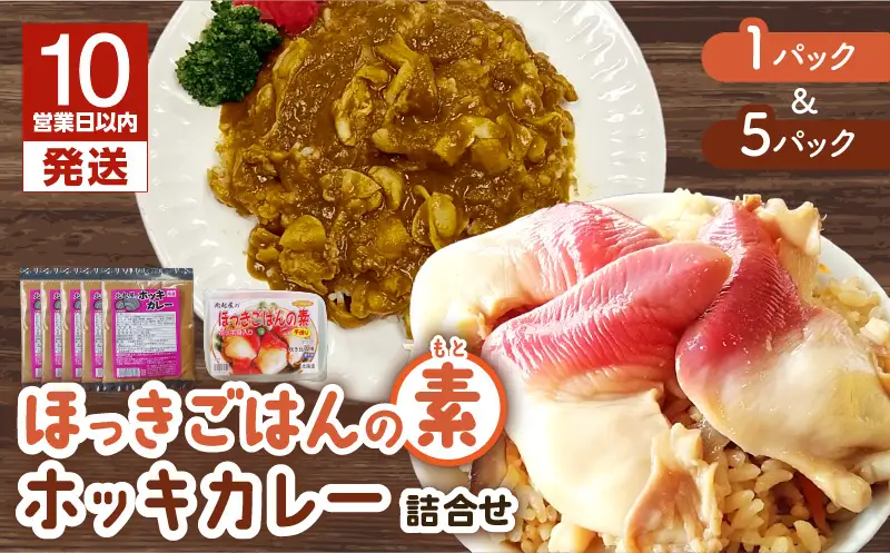 【10営業日以内に発送】ほっきごはんの素（3合炊き用×1パック）・ホッキカレー（1人前×5パック）詰合せ　T051-005 魚介類 加工食品