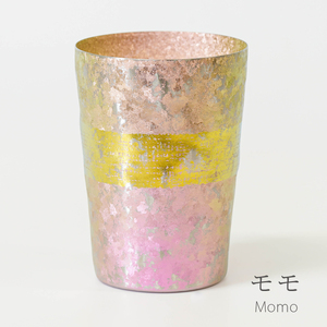 チタン二重タンブラー 木肌 ビアロック (モモ) 400ml