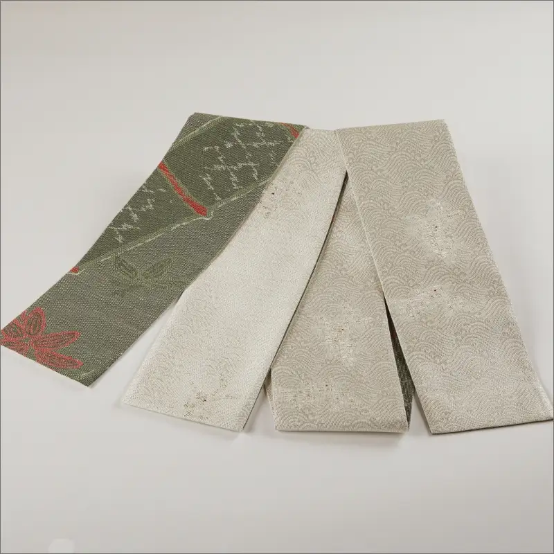 丹後帯　半幅帯「波にうさぎ（２匹入）」