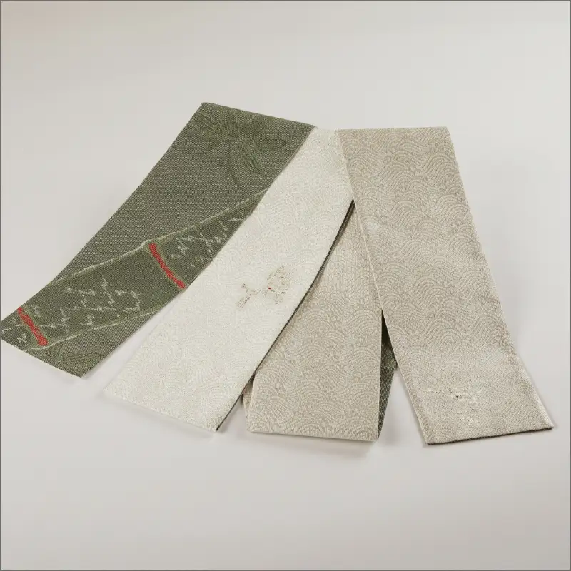 丹後帯　半幅帯「波にうさぎ（１匹入）」