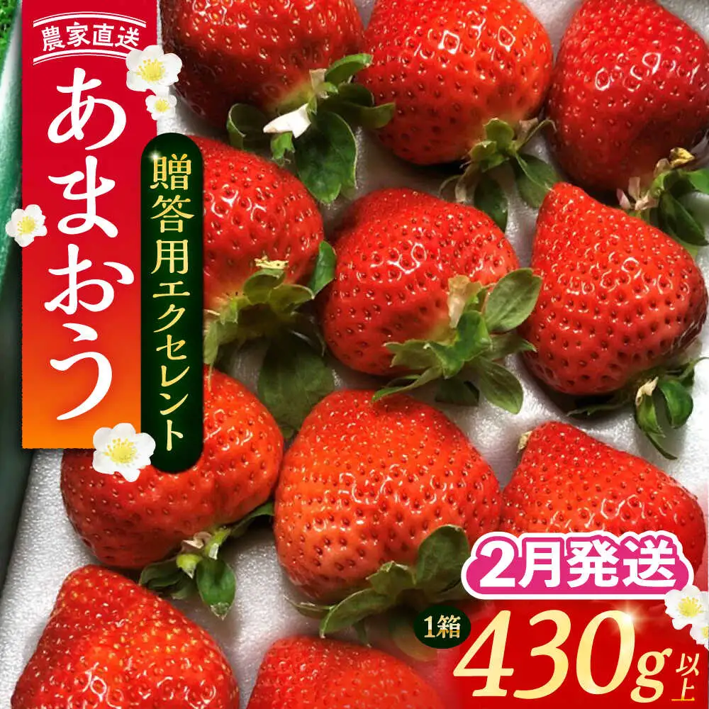 【先行予約】【2月-4月発送】あまおう 贈答用 エクセレント 430g以上×1箱[VAB010]