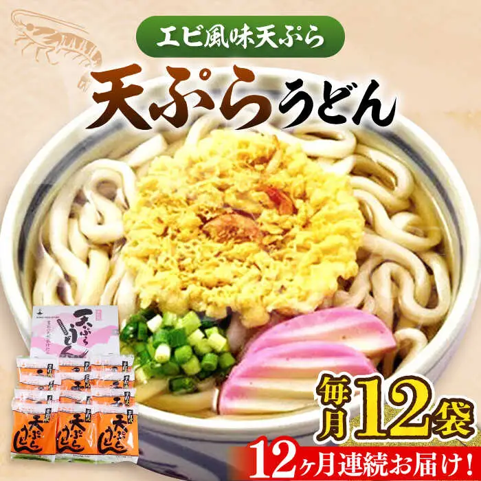 【全12回定期便】天ぷら うどん 12食[VAI057]うどん 天ぷらうどん 天ぷら 麺 麺類