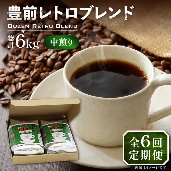 【全6回定期便】豊前 レトロ ブレンド コーヒー 500g×2 ( 中煎り ) [VAS162]珈琲 コーヒー 