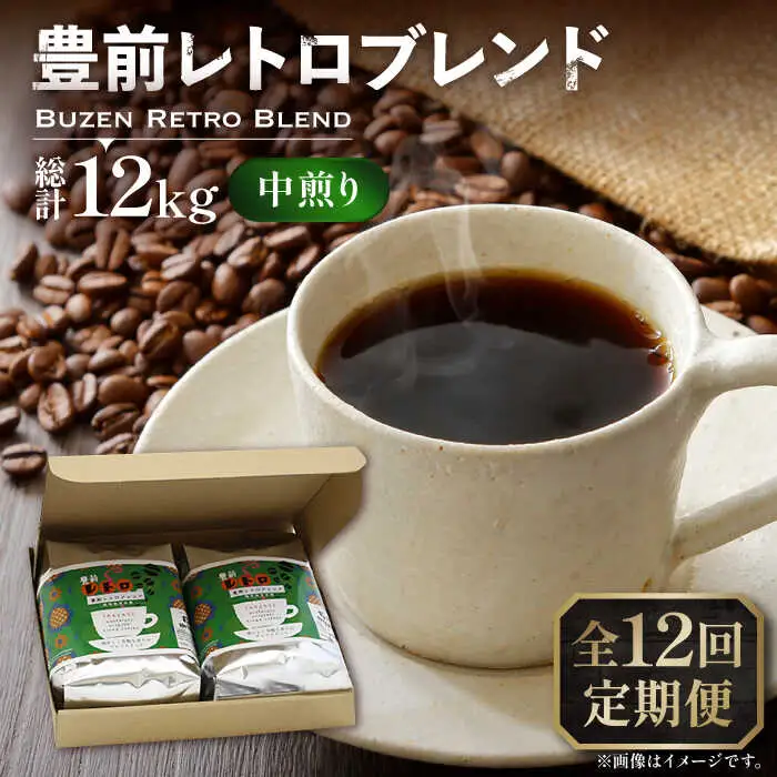 【全12回定期便】豊前 レトロ ブレンド コーヒー 500g×2 ( 中煎り ) [VAS163]珈琲 コーヒー 