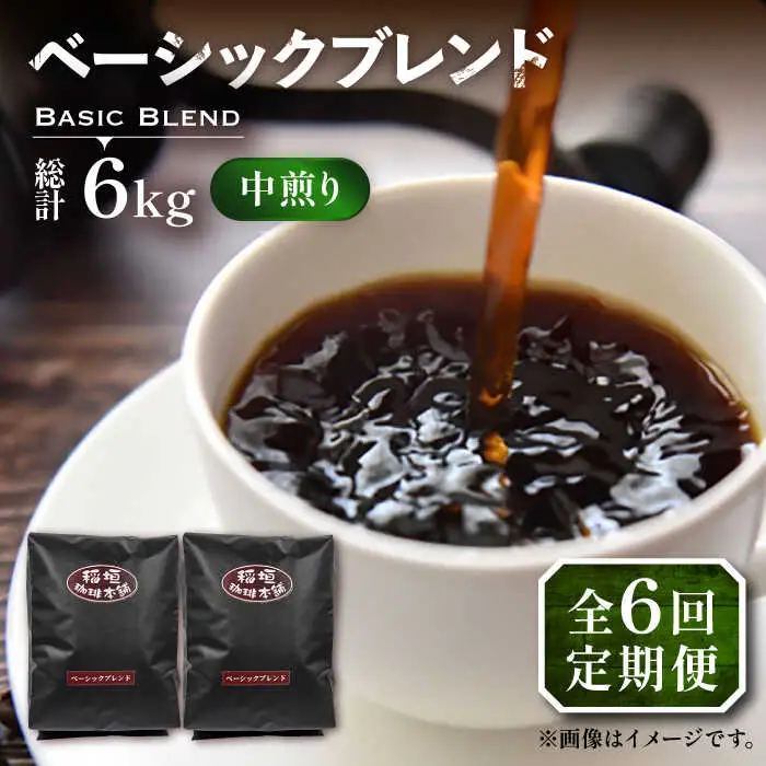 【全6回定期便】ベーシック ブレンド コーヒー 500g×2 ( 中煎り ) [VAS198]珈琲 コーヒー 