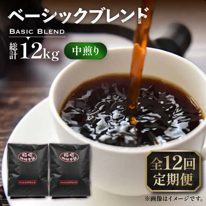【全12回定期便】ベーシック ブレンド コーヒー 500g×2 ( 中煎り ) [VAS199]珈琲 コーヒー 